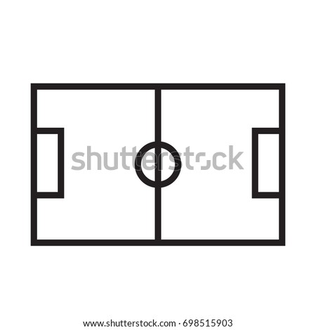 football field on white background. football field sign.