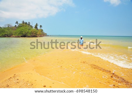 Woman Relaxing at  The Private  Island