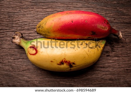 Banana Fruit on Wooden Table 