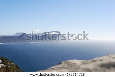 Areal like view of cape point panoramic wide shot