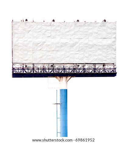 Blank advertising Billboard with isolated white background