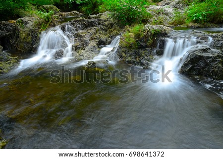 beautyfull waterfall mountain landscape in forest at Thailand