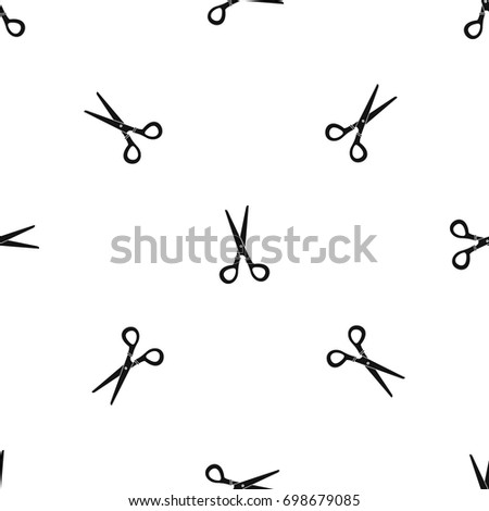 Stationery scissors pattern repeat seamless in black color for any design. Vector geometric illustration