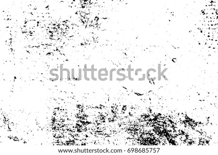 Distressed and rough concrete floor vector texture. Obsolete texture with grain and stains. Weathered asphalt surface. Black and white grit trace. Grunge vintage overlay on transparent background