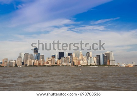 New York City Manhattan skyline over Hudson River 