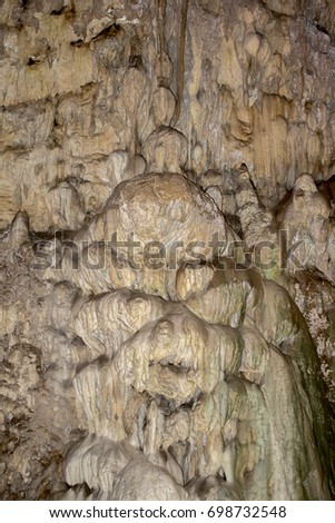Rock formations in Dupnisa Cave, Kirklareli, Turkey.
