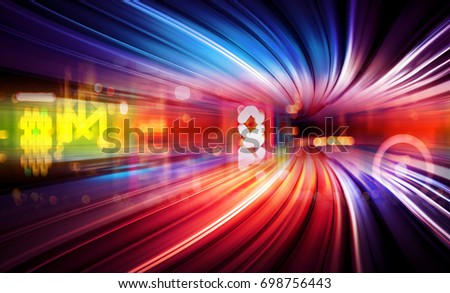 Abstract motion blur light tail background