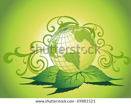 abstract vector environmental background with globe cover with floral