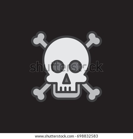 Skull and bones filled outline icon, line vector sign, linear pictogram. Poison symbol, logo illustration. Pixel perfect vector graphics