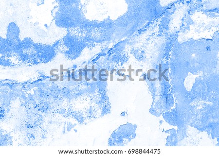 Abstract blue and white cement wall texture and background