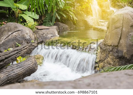 Small waterfall background.