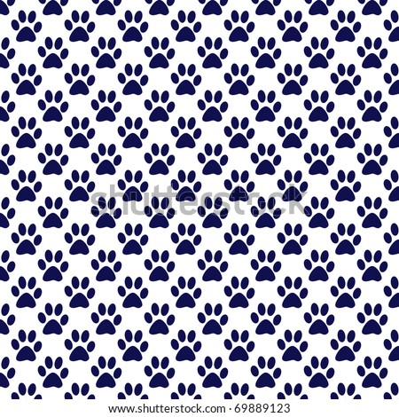navy and white paw print paper