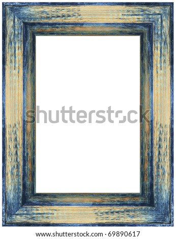 Wooden photo frame, isolated