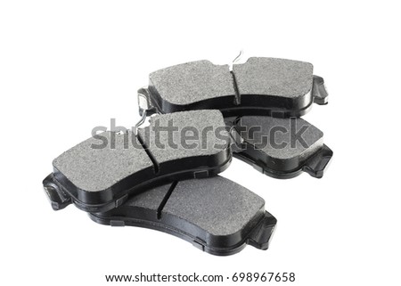 Ceramic brake pads on a white background