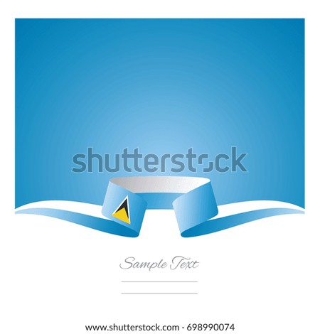 Abstract background Saint Lucia flag ribbon