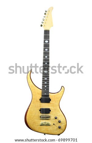 The image of guitar under the white background