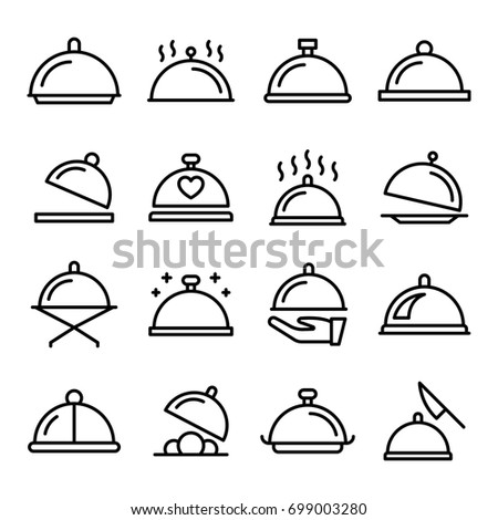 Platter Line Vector Icons Set Royalty-Free Stock Photo #699003280