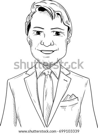 vector - smiling man , tuxedo isolated on background