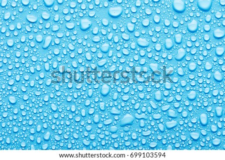 Water drops on a blue background
