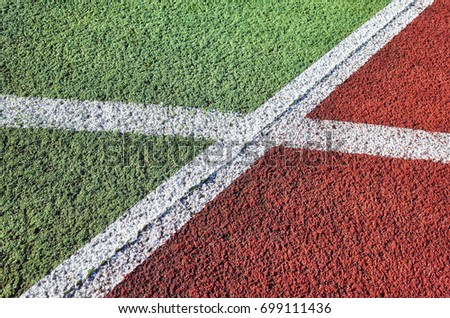 Close up picture of an outdoor playing field, sport concept background, shallow depth of field.