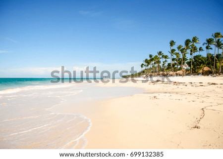 Sunny tropical beach in the Caribbean