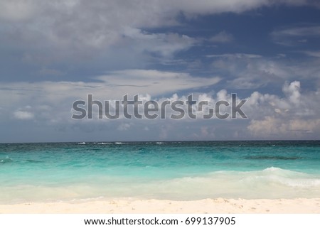 Blue ocean and white sand beach on Bahamas. Atlanta
