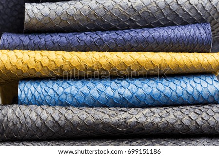 Colorful Leather samples in various colors