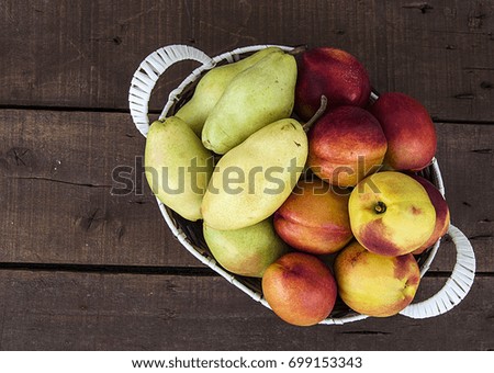 Summer fruit in a fruit basket, pear, apple and nectarine...
web design according pears and nectarines photos
