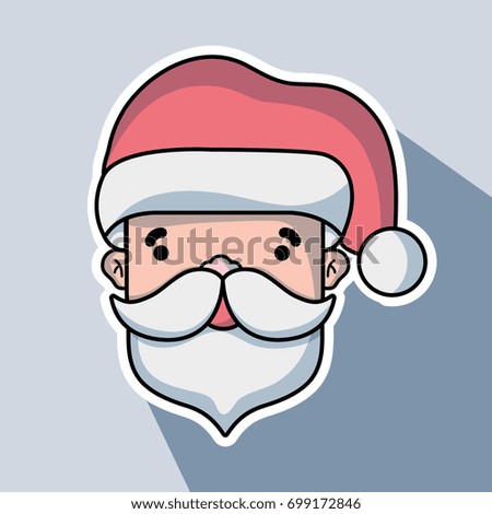 Santa Claus head in december with decoration design