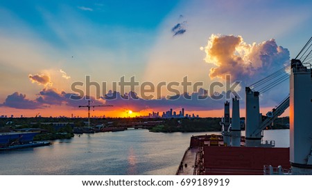 Houston, Texas skyline from port
