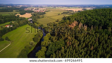  Aerial view to romantic landscape in Czech Republic, Central Europe