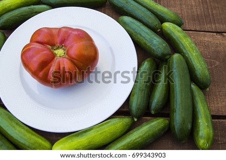 Two indispensable vegetables of life tomato and cucumber

