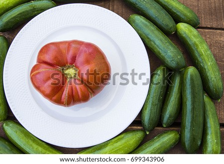 Two indispensable vegetables of life tomato and cucumber
