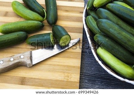  salad and cucumber from natural cucumbers