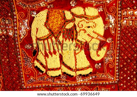 Thai silk knitting elephant