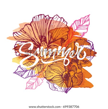 Four Seasons Typographic Banner. Summer poster. Vector illustration EPS 10