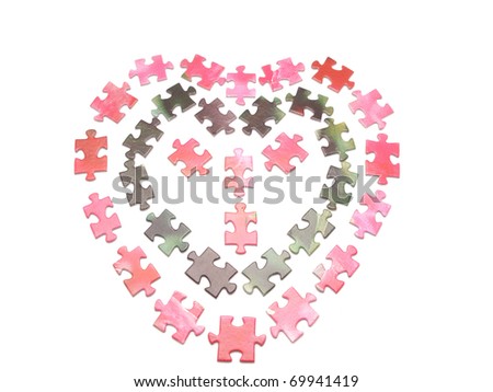 puzzle heart on a white background