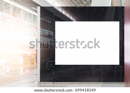 beauty  full blank advertising billboard at airport background large LCD advertisement