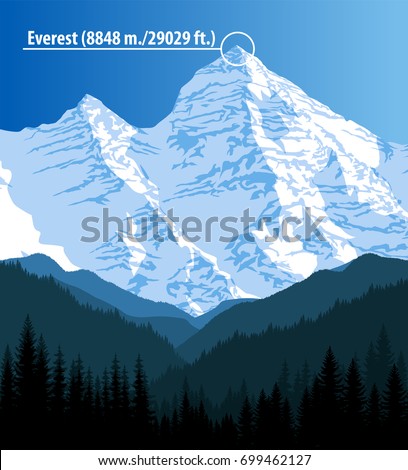 Vector highest mountains Everest