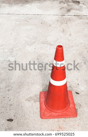 traffic cone color orange for partition parking lot on road or floor, traffic cone for gas station