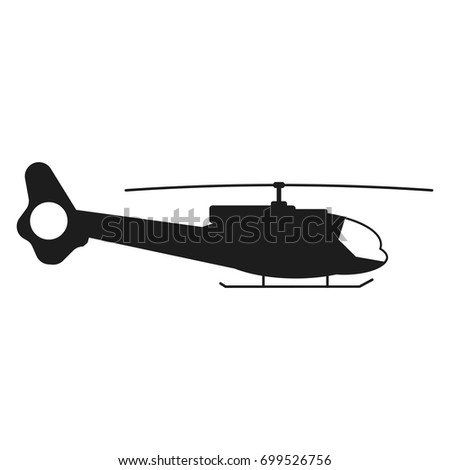 Helicopter sign illustration. Vector. Black icon on white background