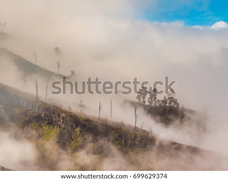 many fog on the mountain Kawahijen ,Indonesia