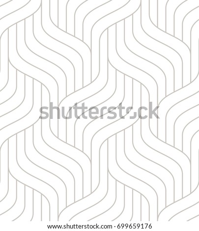 Vector seamless pattern with linear braids. Geometric stylish texture. Rippled light background. Royalty-Free Stock Photo #699659176