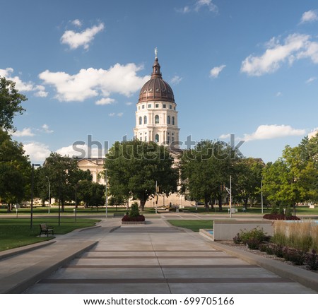 Topeka Kansas Capital Capitol Building Downtown City Skyline