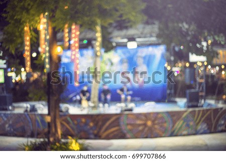 Abstract blur and defocused for background,Concept of nightlife with music entertainment