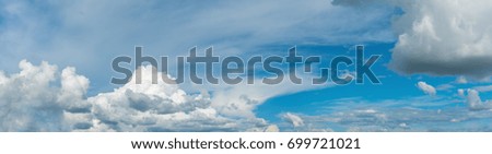 panorama image of blue sky and white cloud on day time for background usage.
