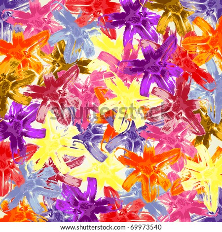 Colorful flowers seamless pattern background