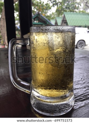 A glass of beer.