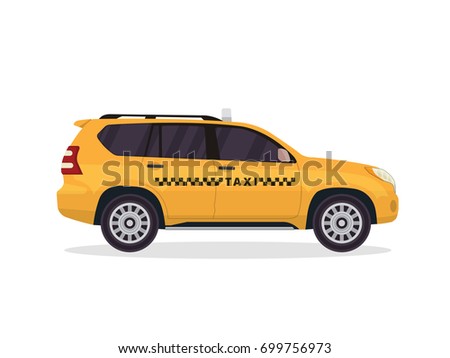 Modern Urban Yellow SUV Family Taxi Vehicle Illustration 