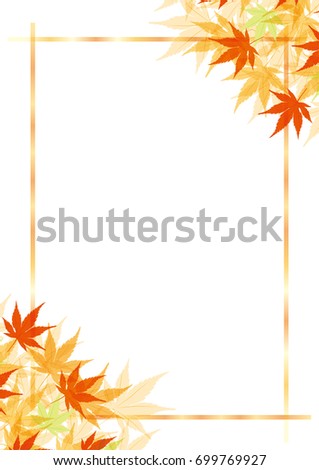 Fall image, Momiji(maple) bow frame, ornament, decorative frame, decorative ruling, vector data, nature